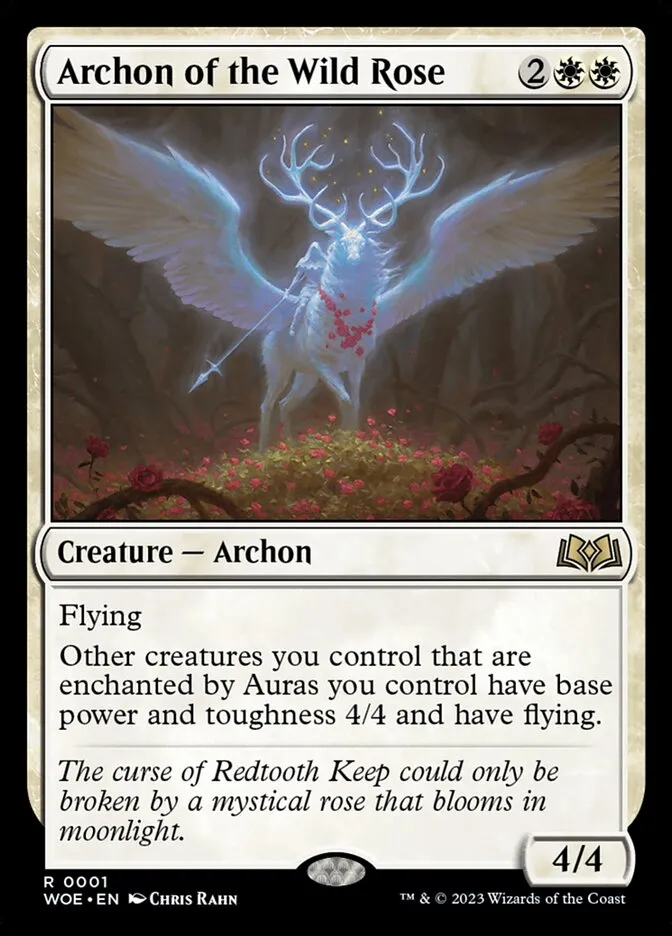 2023 Wilds of Eldraine Archon of the Wild Rose rare #1 rare card image