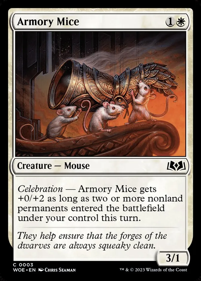 2023 Wilds of Eldraine Armory Mice #3 common card image