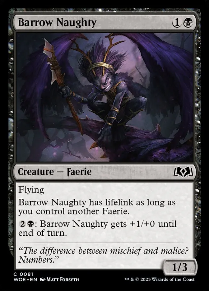 2023 Wilds of Eldraine Barrow Naughty #81 common card image