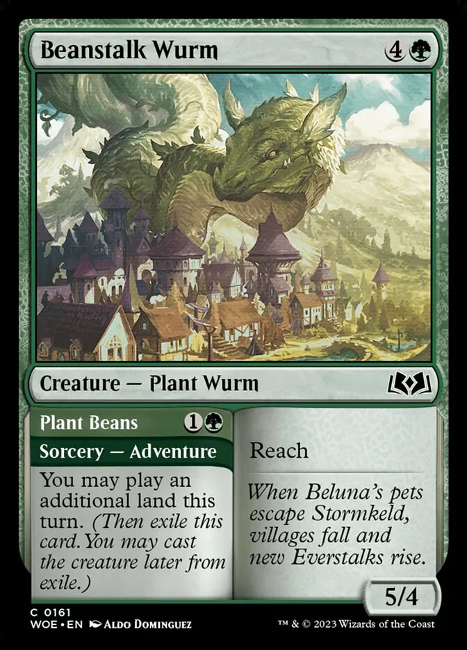 2023 Wilds of Eldraine Beanstalk Wurm // Plant Beans #161 common card image