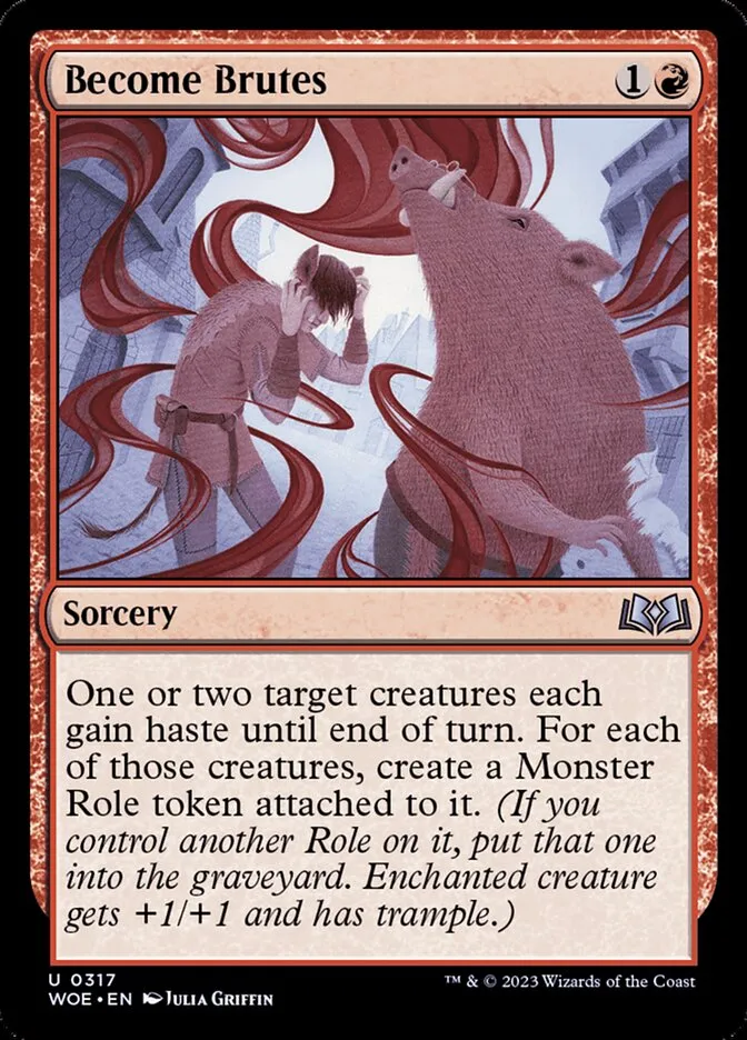 2023 Wilds of Eldraine Become Brutes #317 uncommon card image