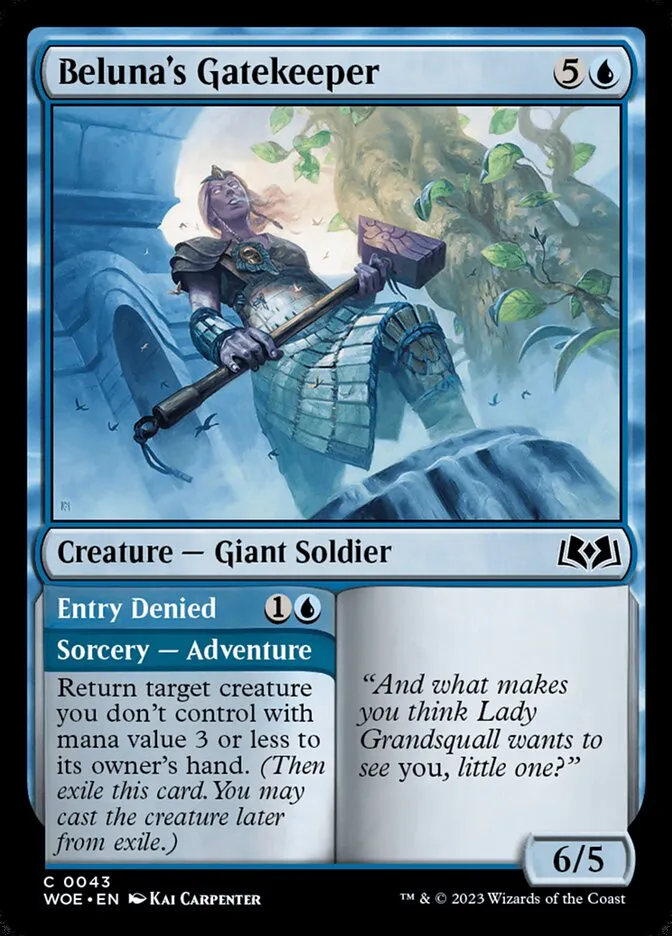 2023 Wilds of Eldraine Beluna's Gatekeeper // Entry Denied #43 common card image