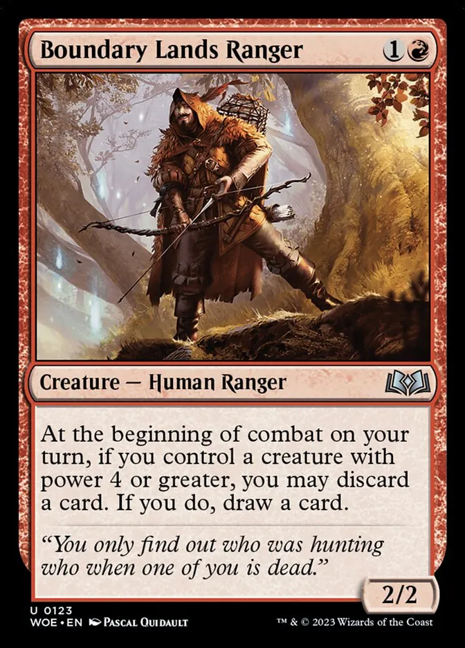 2023 Wilds of Eldraine Boundary Lands Ranger #123 uncommon card image