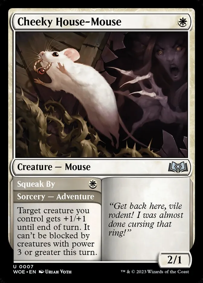 2023 Wilds of Eldraine Cheeky House-Mouse // Squeak By #7 uncommon card image