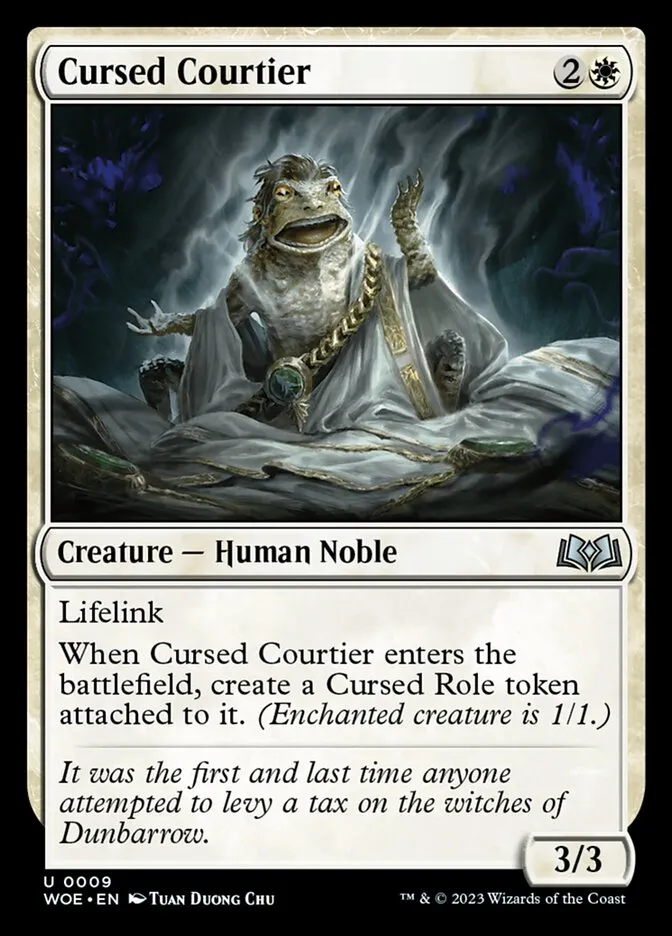 2023 Wilds of Eldraine Cursed Courtier #9 uncommon card image