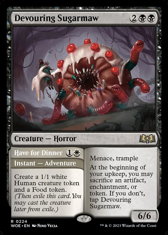 2023 Wilds of Eldraine Devouring Sugarmaw // Have for Dinner #224 rare card image