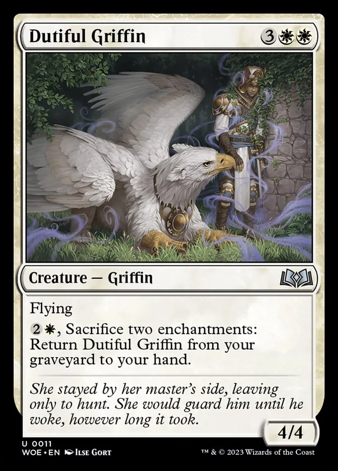 2023 Wilds of Eldraine Dutiful Griffin #11 uncommon card image