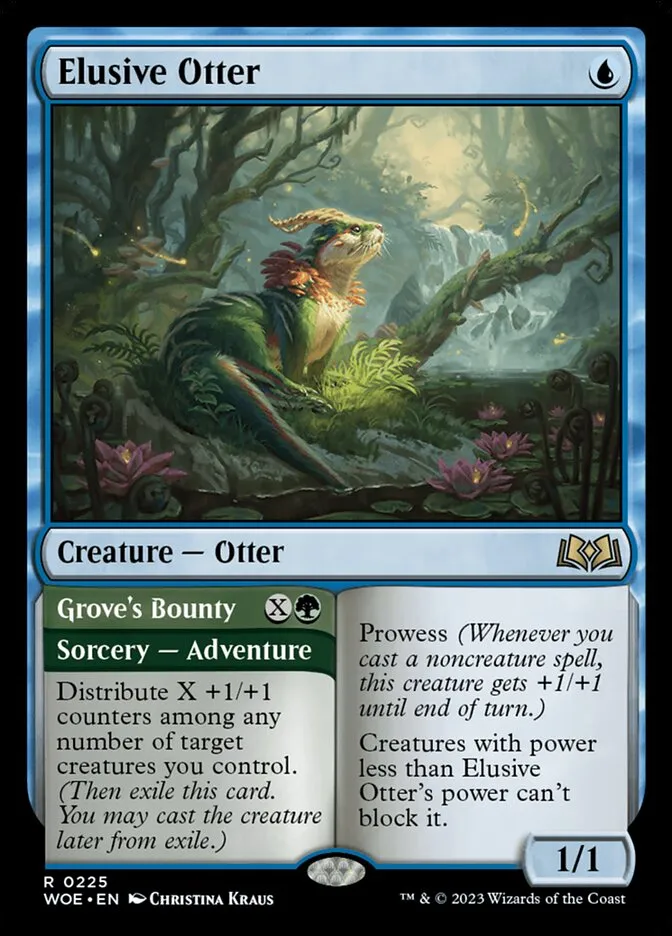 2023 Wilds of Eldraine Elusive Otter // Grove's Bounty #225 rare card image