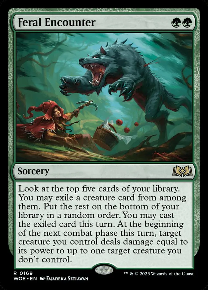 2023 Wilds of Eldraine Feral Encounter #169 rare card image