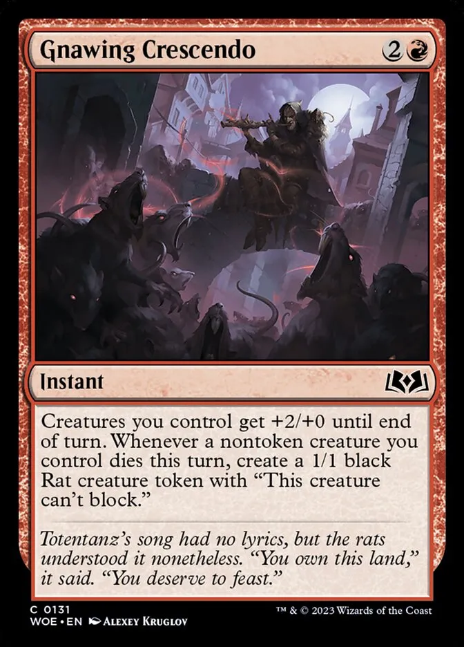 2023 Wilds of Eldraine Gnawing Crescendo #131 common card image