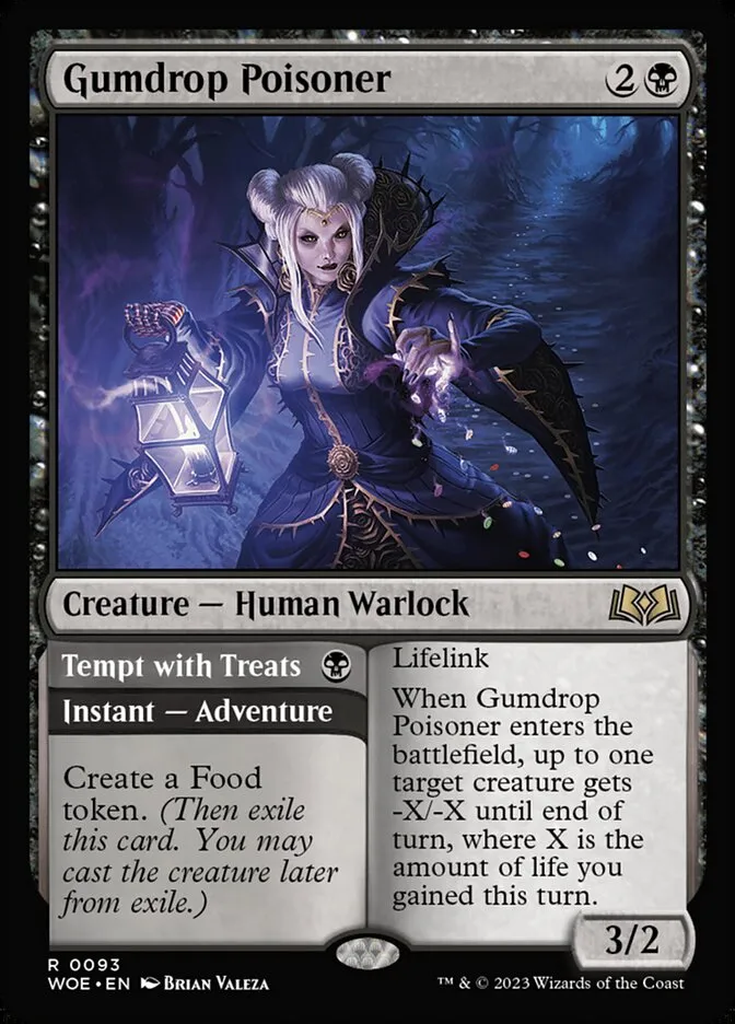 2023 Wilds of Eldraine Gumdrop Poisoner // Tempt with Treats #93 rare card image