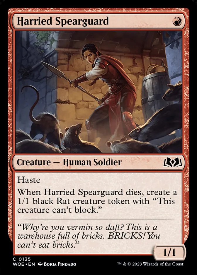 2023 Wilds of Eldraine Harried Spearguard #135 common card image