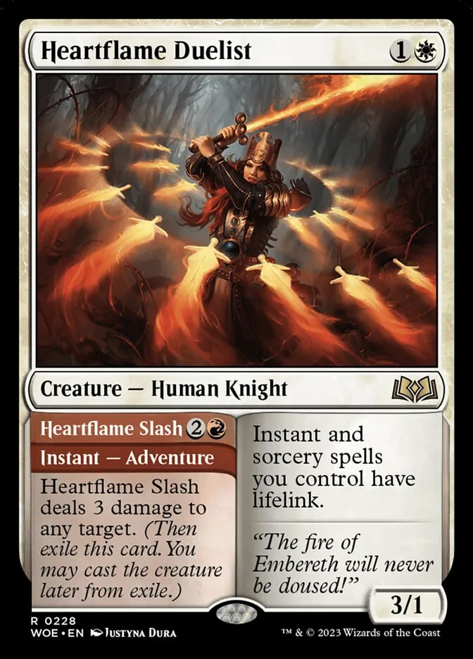 2023 Wilds of Eldraine Heartflame Duelist // Heartflame Slash #228 rare card image