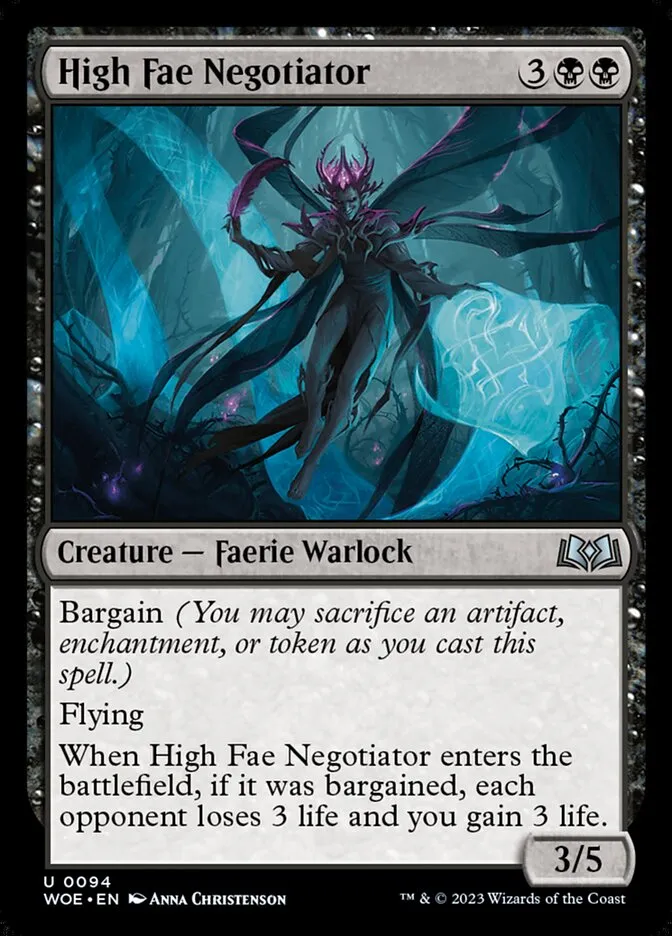 2023 Wilds of Eldraine High Fae Negotiator #94 uncommon card image
