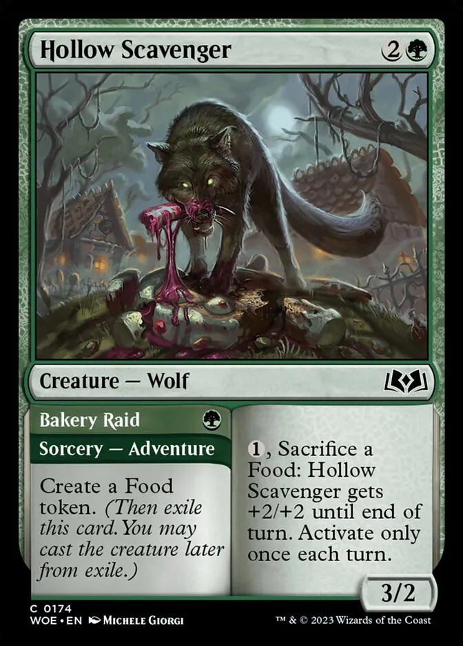 2023 Wilds of Eldraine Hollow Scavenger // Bakery Raid #174 common card image