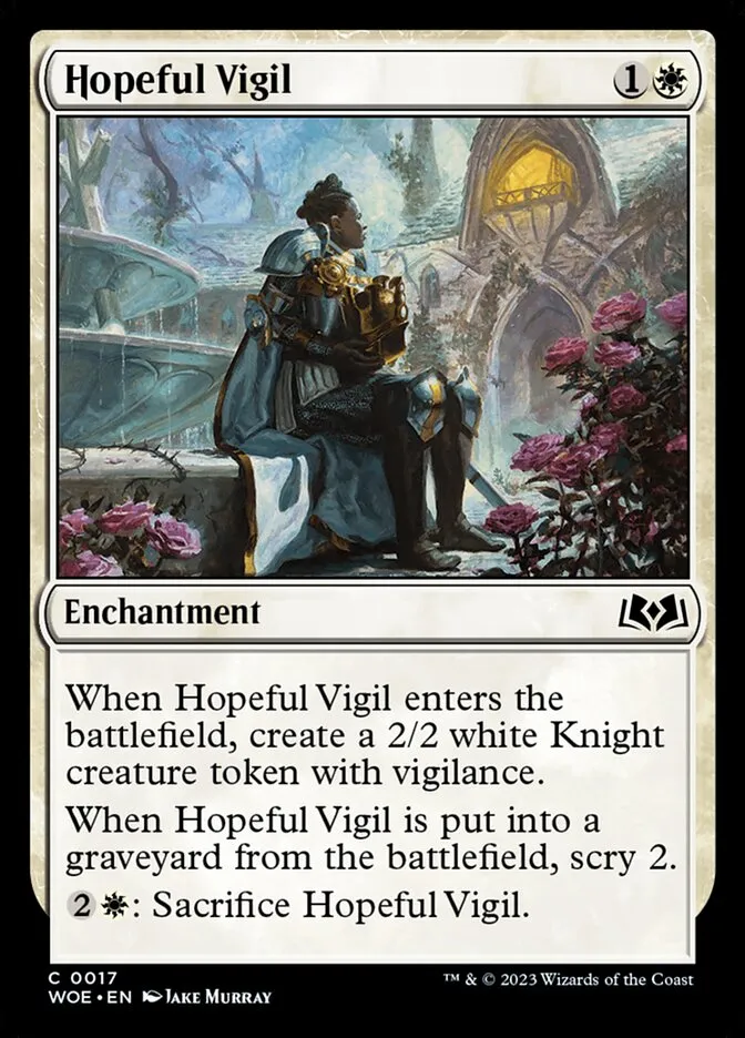2023 Wilds of Eldraine Hopeful Vigil #17 common card image