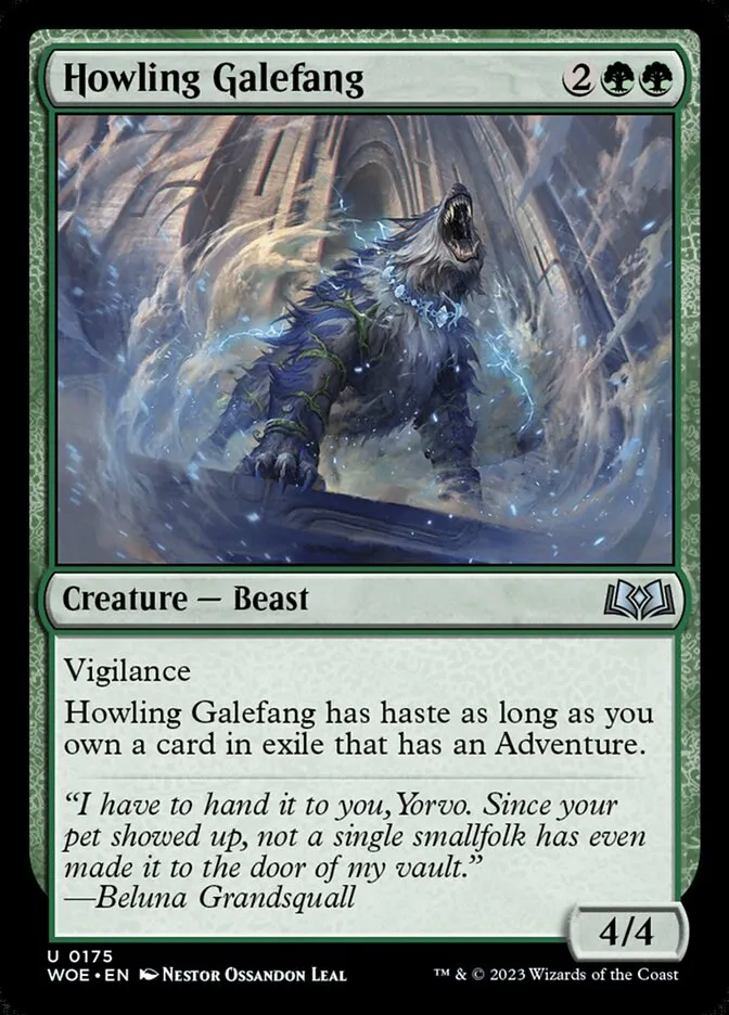2023 Wilds of Eldraine Howling Galefang #175 uncommon card image