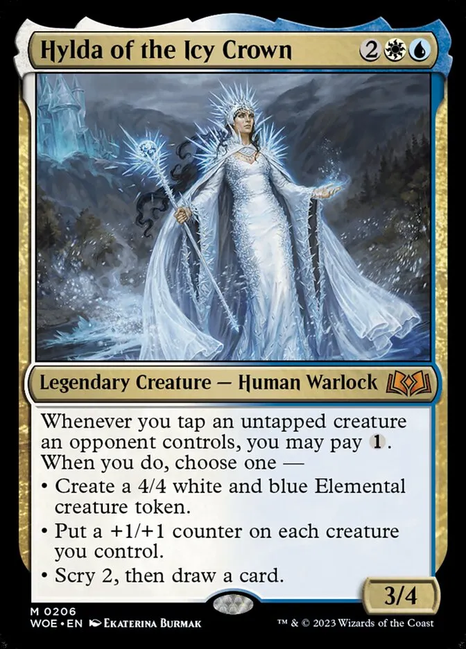 2023 Wilds of Eldraine Hylda of the Icy Crown mythic #206 mythic card image