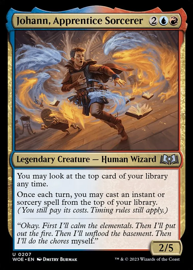2023 Wilds of Eldraine Johann, Apprentice Sorcerer #207 uncommon card image