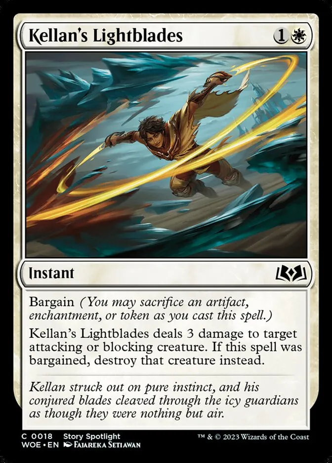 2023 Wilds of Eldraine Kellan's Lightblades #18 common card image
