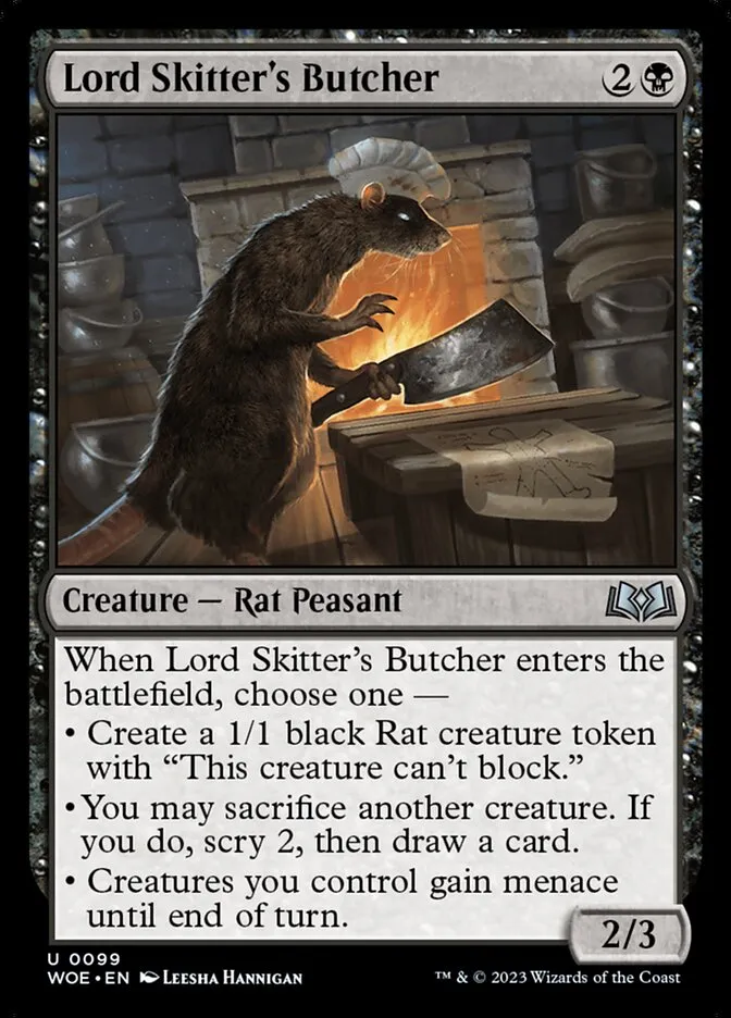 2023 Wilds of Eldraine Lord Skitter's Butcher #99 uncommon card image