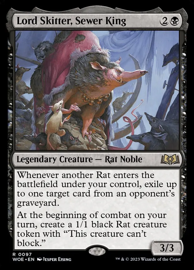 2023 Wilds of Eldraine Lord Skitter, Sewer King #97 rare card image
