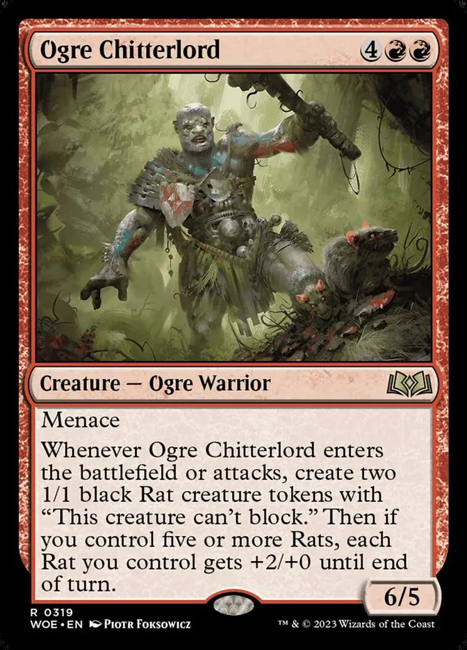 2023 Wilds of Eldraine Ogre Chitterlord #319 rare card image