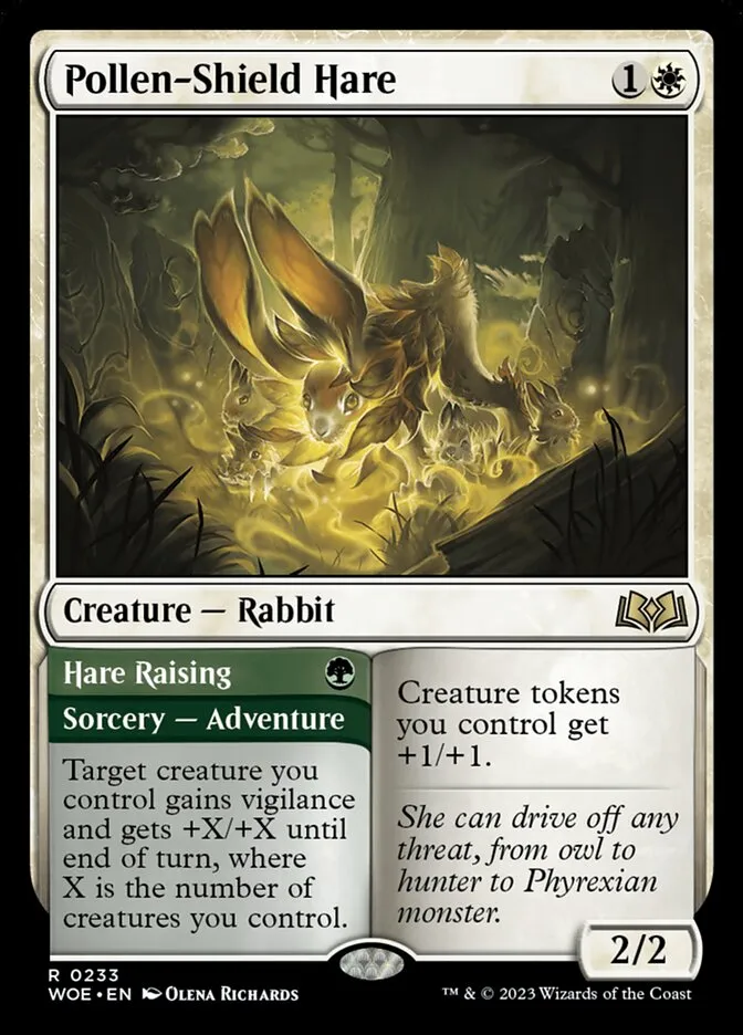 2023 Wilds of Eldraine Pollen-Shield Hare // Hare Raising #233 rare card image