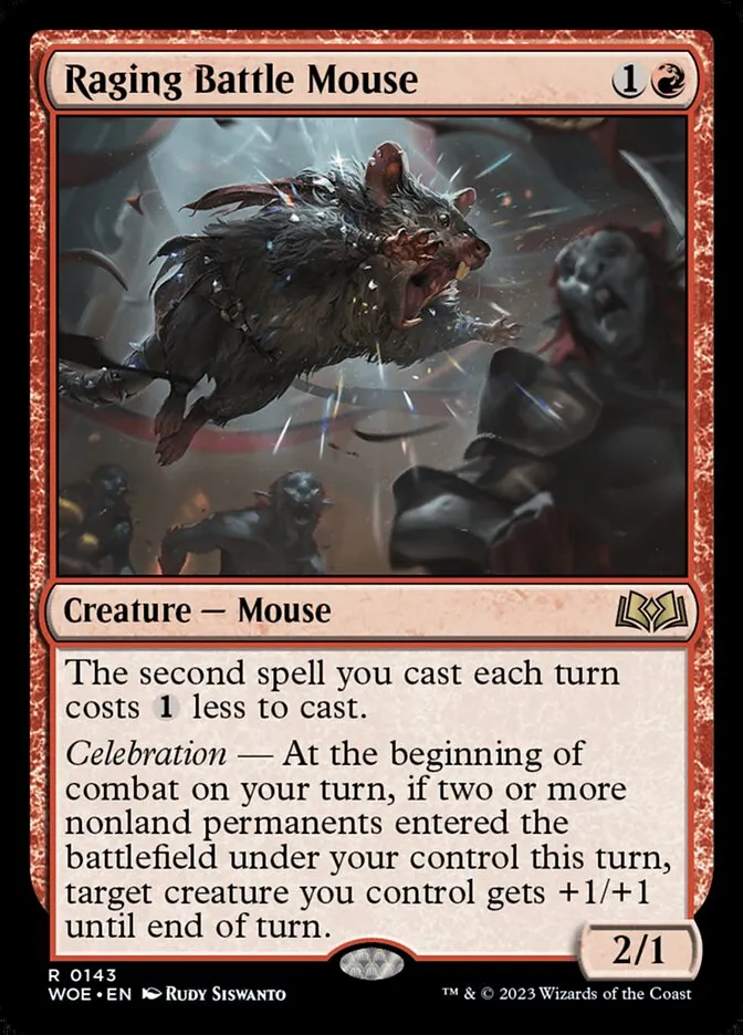 2023 Wilds of Eldraine Raging Battle Mouse #143 rare card image