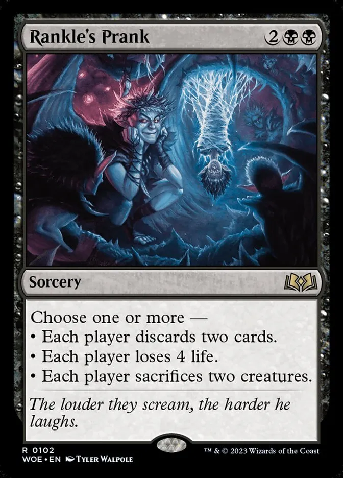 2023 Wilds of Eldraine Rankle's Prank rare #102 rare card image