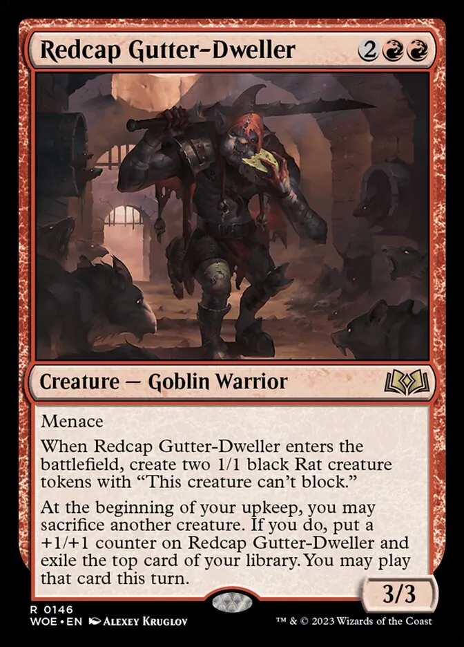 2023 Wilds of Eldraine Redcap Gutter-Dweller #146 rare card image