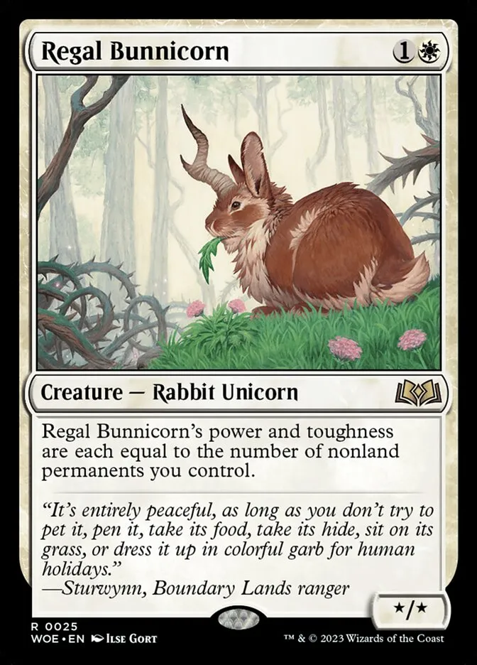 2023 Wilds of Eldraine Regal Bunnicorn [Prerelease] rare #25 rare card image
