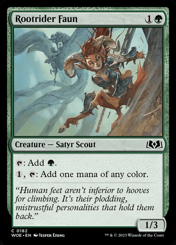 2023 Wilds of Eldraine Rootrider Faun #182 common card image
