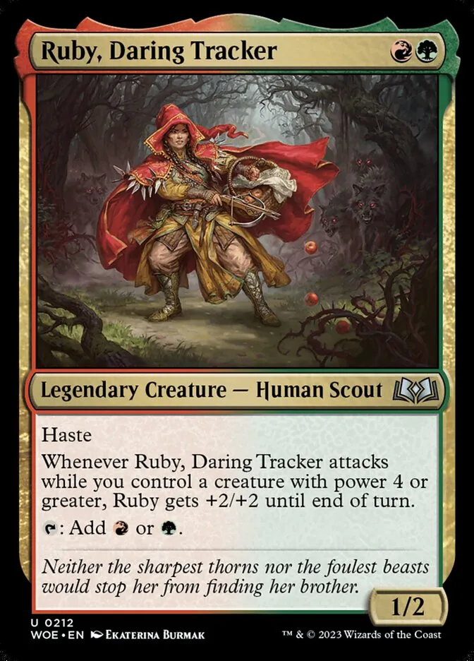 2023 Wilds of Eldraine Ruby, Daring Tracker uncommon #212 uncommon card image
