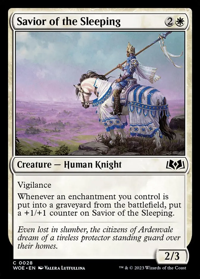 2023 Wilds of Eldraine Savior of the Sleeping #28 common card image