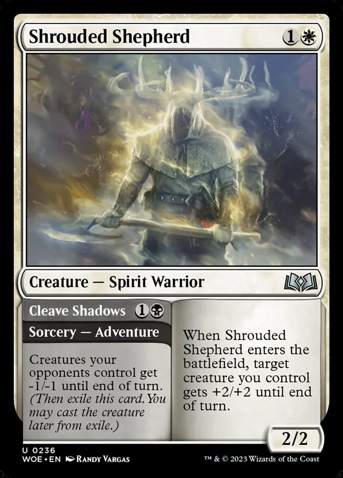 2023 Wilds of Eldraine Shrouded Shepherd // Cleave Shadows #236 uncommon card image