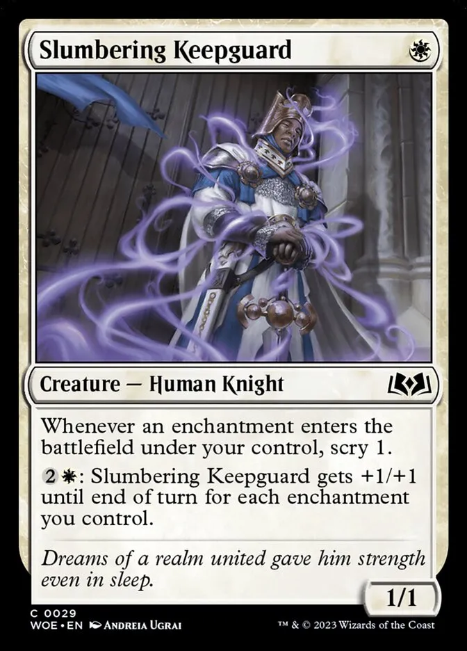 2023 Wilds of Eldraine Slumbering Keepguard #29 common card image