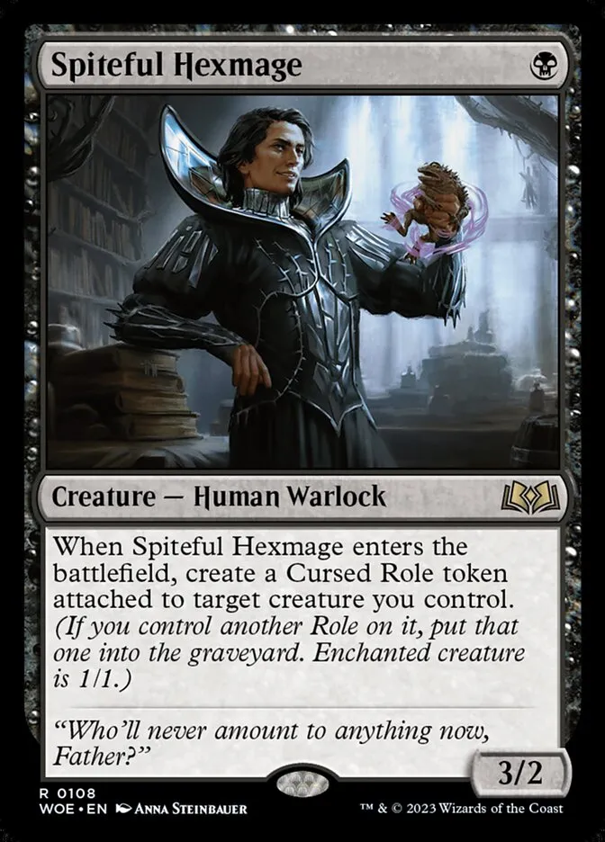 2023 Wilds of Eldraine Spiteful Hexmage #108 rare card image