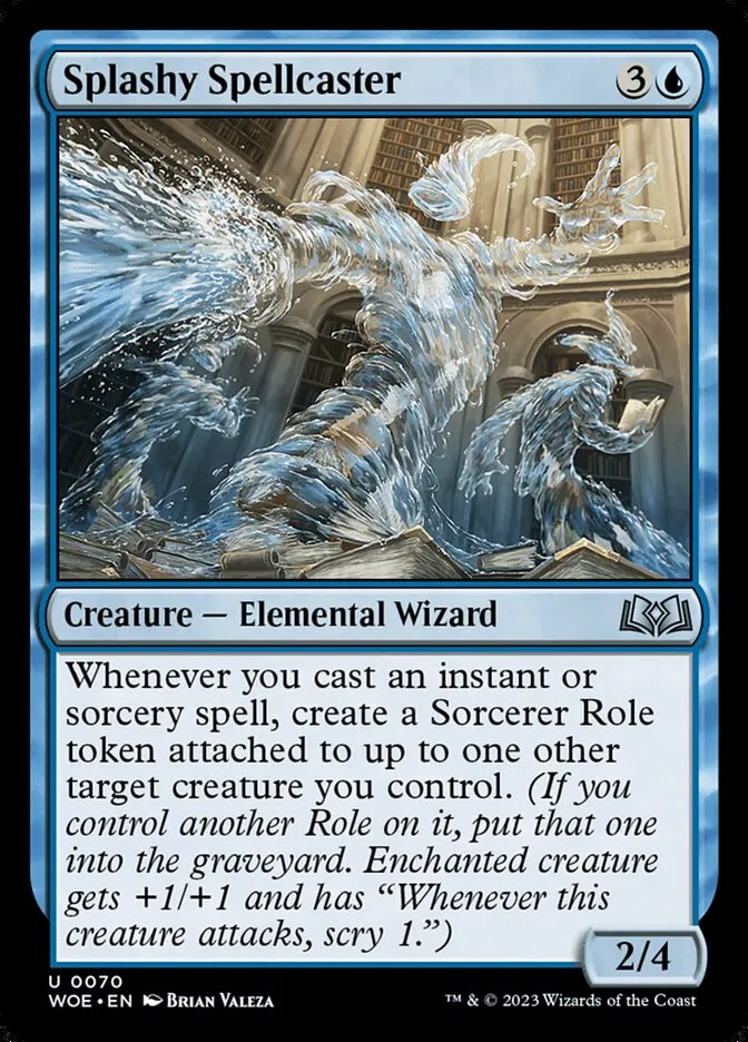 2023 Wilds of Eldraine Splashy Spellcaster #70 uncommon card image