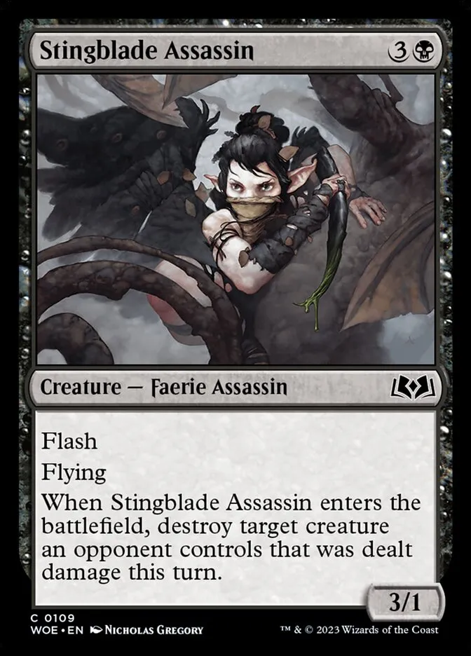 2023 Wilds of Eldraine Stingblade Assassin #109 common card image