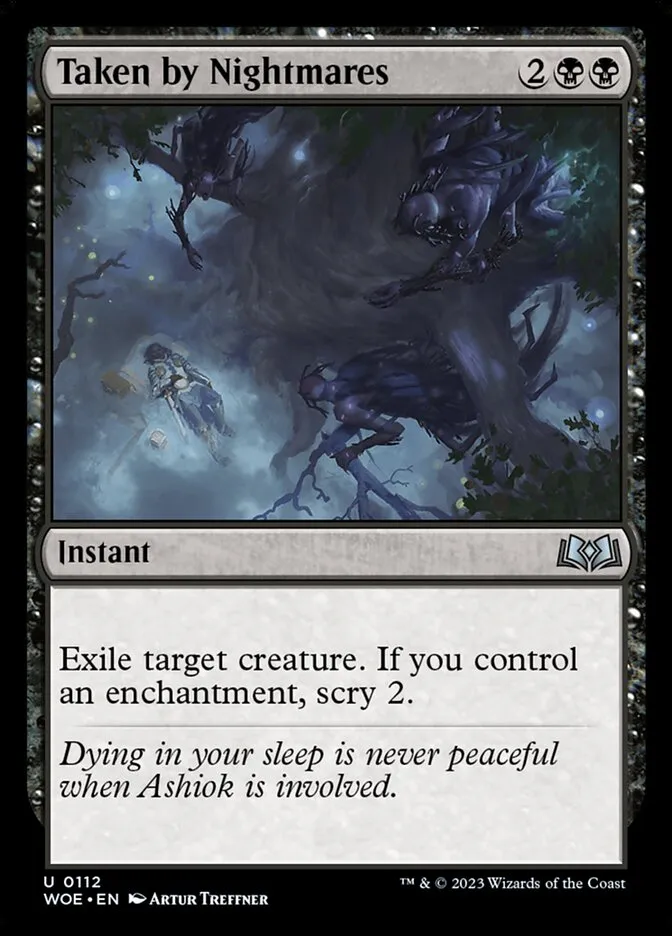 2023 Wilds of Eldraine Taken by Nightmares #112 uncommon card image