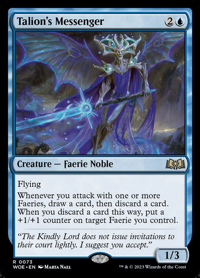 2023 Wilds of Eldraine Talion's Messenger #73 rare card image