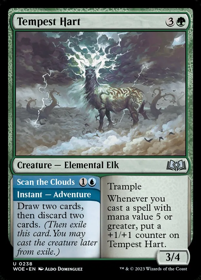 2023 Wilds of Eldraine Tempest Hart // Scan the Clouds #238 uncommon card image
