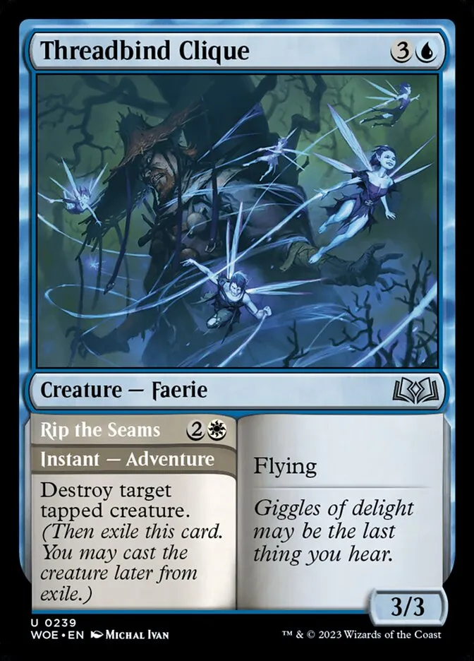 2023 Wilds of Eldraine Threadbind Clique // Rip the Seams #239 uncommon card image
