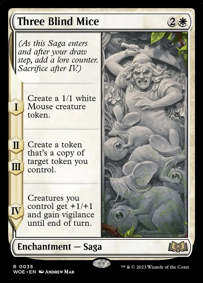 2023 Wilds of Eldraine Three Blind Mice #35 rare card image