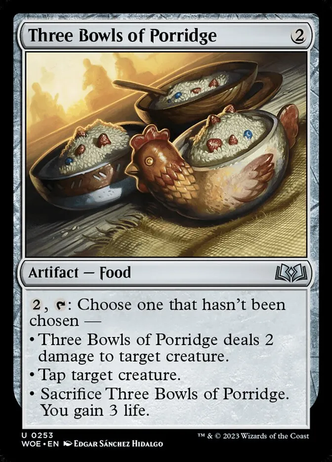 2023 Wilds of Eldraine Three Bowls of Porridge #253 uncommon card image