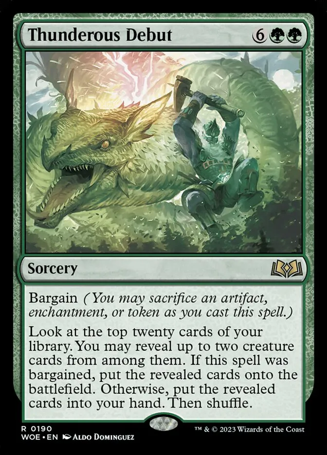 2023 Wilds of Eldraine Thunderous Debut #190 rare card image