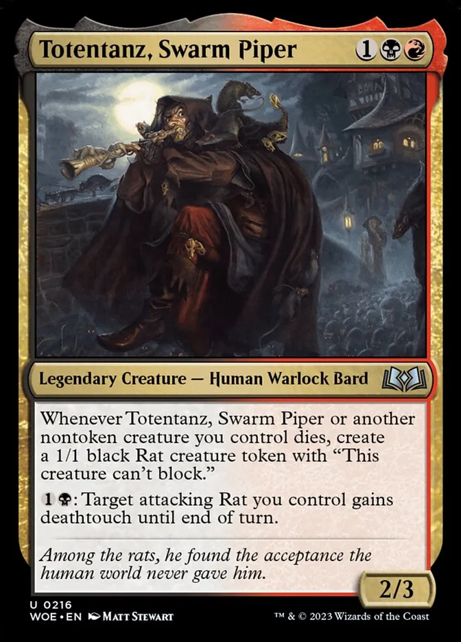 2023 Wilds of Eldraine Totentanz, Swarm Piper #216 uncommon card image