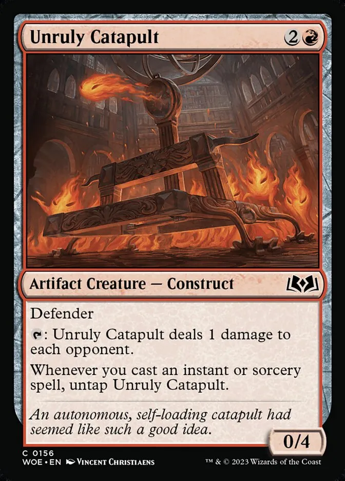 2023 Wilds of Eldraine Unruly Catapult #156 common card image