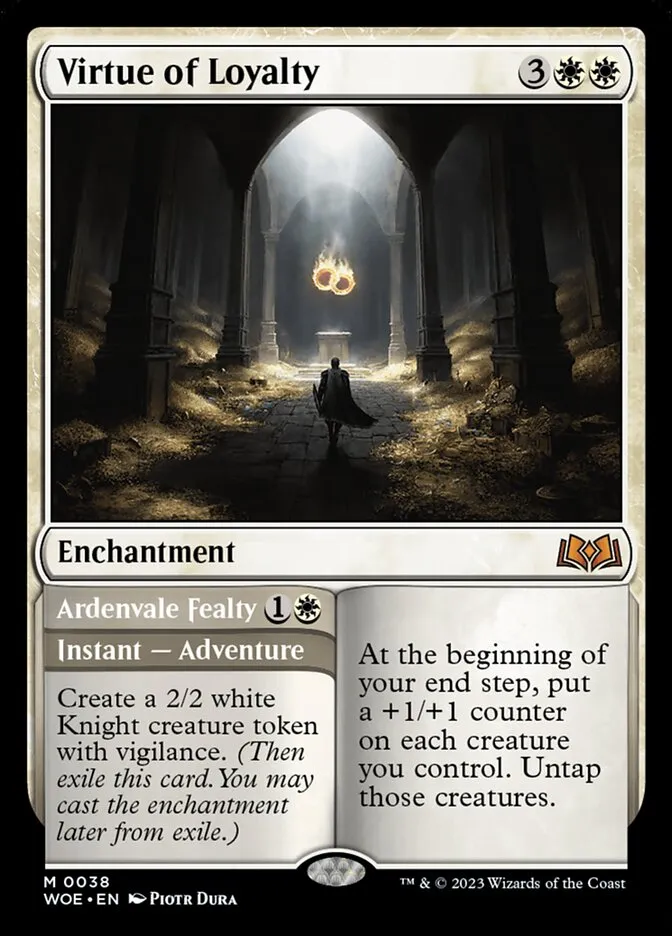 2023 Wilds of Eldraine Virtue of Loyalty // Ardenvale Fealty mythic #38 mythic card image